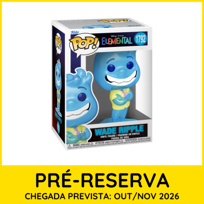 Figura de vinil azul Wade Ripple da Funko POP! Disney Pixar Elemental na caixa