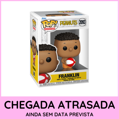 Funko Pop! Franklin da série Peanuts com bola de praia, caixa transparente e texto