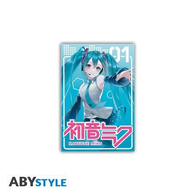 Capa do produto com personagem Hatsune Miku ilustrada com cabelo azul e roupa azul e branca