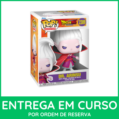 Figurina Dr. Arinsu Pop! Animation Dragon Ball Kai na caixa