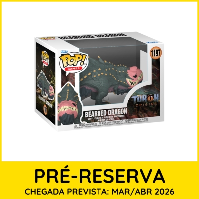 Figura Funko Pop Bearded Dragon cinza escuro e rosa na caixa