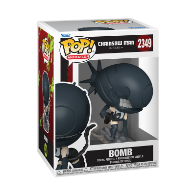 Figura Funko Pop! vinil Bomb Chainsaw Man 2349 em caixa branca e vermelha