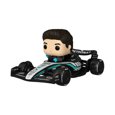 Funko Pop de piloto de Fórmula 1 no carro da equipa Mercedes-AMG Petronas