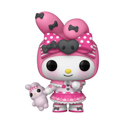 Figura Funko Pop My Melody com vestido rosa e boneco