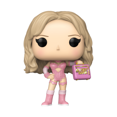 Figura colecionável Funko Pop personagem com mala cor-de-rosa MONEY IN THE BANK