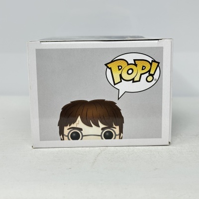 Caixa de brinquedo Funko Pop com personagem de cabelo castanho e óculos