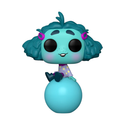 Figura de vinil Funko Pop azul sentada numa bola azul