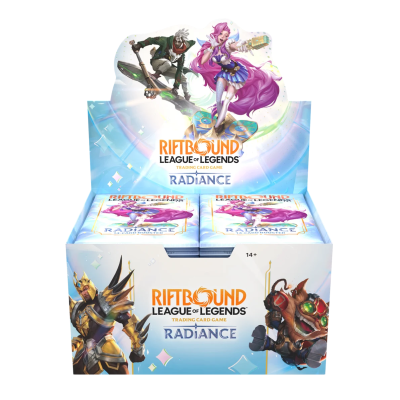 Expositor com pacotes RIFTBOUND LEAGUE OF LEGENDS TRADING CARD GAME RADIANCE