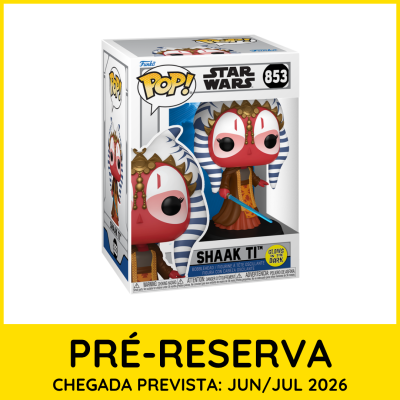 Boneco Pop! Star Wars Shaak Ti em caixa com texto de pré-reserva