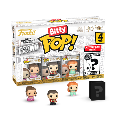 Pack de 4 figuras Funko Bitty Pop! Harry Potter com caixa branca colorida