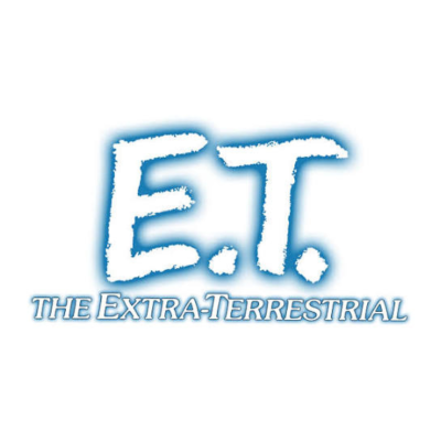 Logo E.T. THE EXTRA-TERRESTRIAL em fundo branco