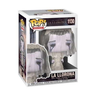Figurine Pop! La Llorona em caixa com detalhes branco, preto e amarelo