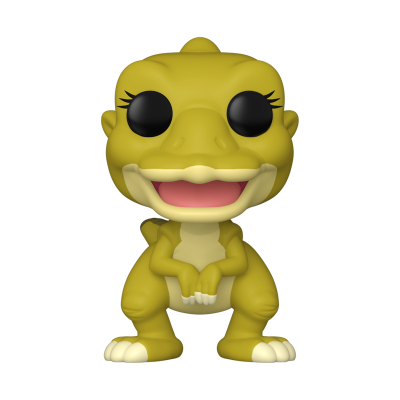 Figura de dinossauro amarelo estilizado em vinil