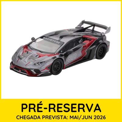 Miniatura de carro desportivo cinzento e vermelho com número 69