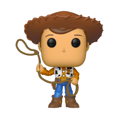 Figura Funko Pop de Woody de cowboy com chapéu castanho e laço