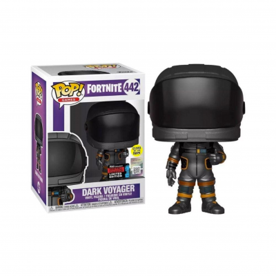 Figura Funko Pop Dark Voyager do Fortnite com capacete preto e detalhes laranja