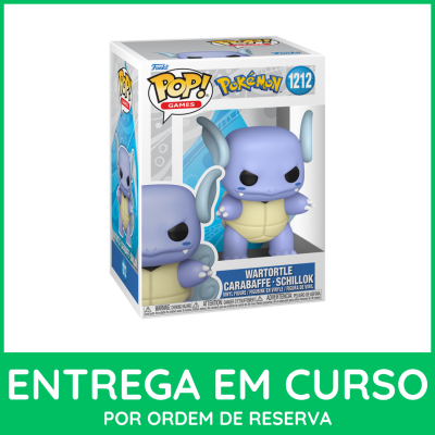Figura Funko Pop! Wartortle Pokémon em caixa branca e azul
