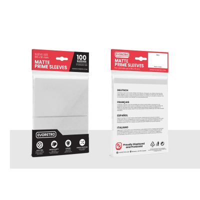 Embalagens de plásticos protetores para cartas de jogo brancas foscas EUVORETRO