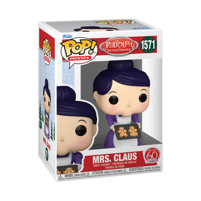 Figura Funko Pop Mrs. Claus de vinil na caixa da coleção POP! Movies Rudolph Red-Nosed Reindeer
