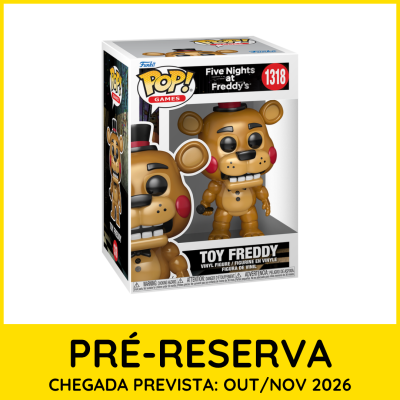 Funko Pop Toy Freddy da série Five Nights at Freddys em caixa branca com visor