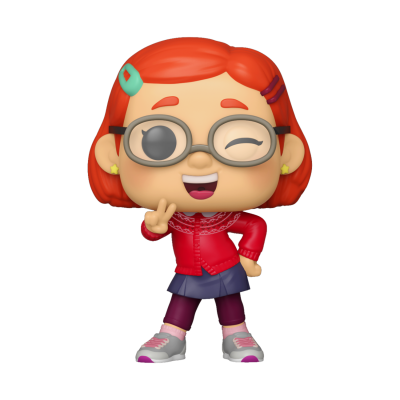 Figura de coleção Funko Pop com cabelo vermelho e roupa colorida
