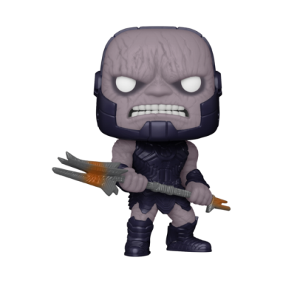 Figura Funko Pop cinzenta com armadura preta e arma