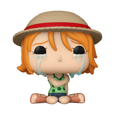 Figura de vinil Funko Pop de personagem sentada a chorar com chapéu de palha