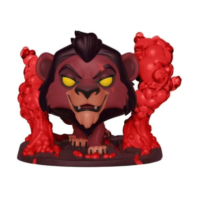 Figura colecionável Funko Pop de leão vermelho e castanho com elementos vermelhos