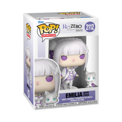 Figura Funko Pop! Emilia com Puck em caixa transparente