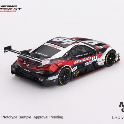 Miniatura de carro de corrida vermelha, preta e branca com logótipos