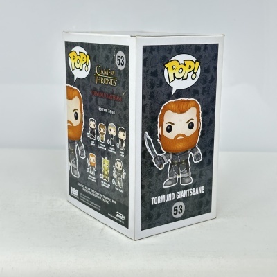 Caixa da figura POP! Game of Thrones Tormund Giantsbane edição sete, número 53.