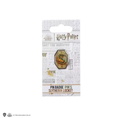 Pin broche Harry Potter Slytherin em cartão com texto