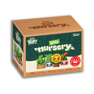 Caixa de brinquedo Funko Bitty Pop! Bitty Nursery com figuras de plantas em vasos coloridos