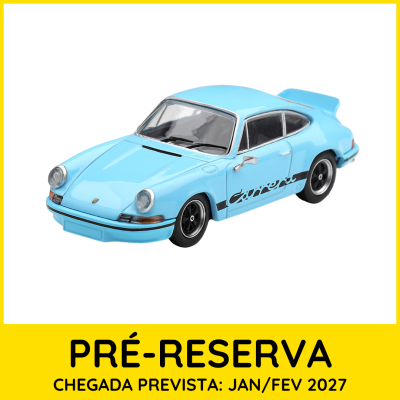Miniatura de Porsche Carrera azul claro com detalhes em preto e inscrição lateral Carrera