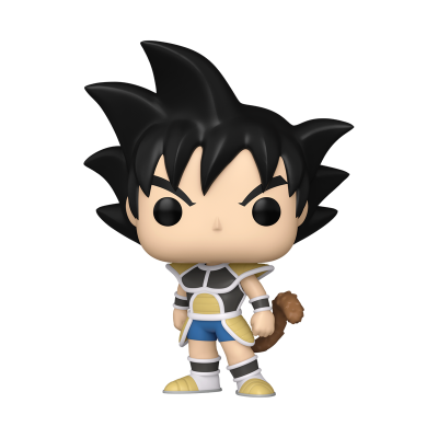 Figura Funko Pop do personagem Goku com uniforme e cabelo preto