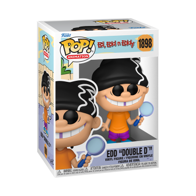 Figura de vinil POP! Animation EDD 'DOUBLE D' com roupa laranja e roxa segurando lupa