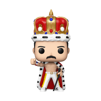 Figura Funko Pop de homem vestido como rei com coroa e capa