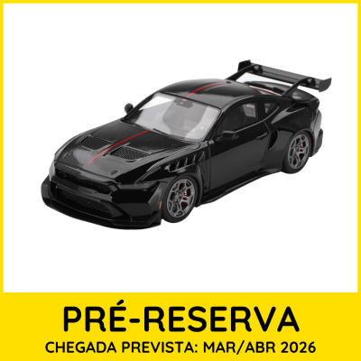 Modelo de carro desportivo preto com faixa vermelha e asa traseira