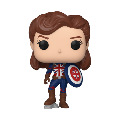 Figura Funko Pop feminina com roupa de Reino Unido e escudo