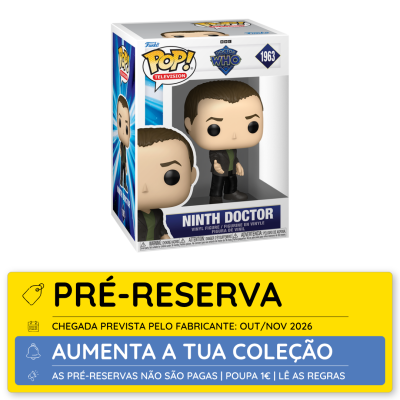 Figurina Funko Pop Ninth Doctor Doctor Who na caixa