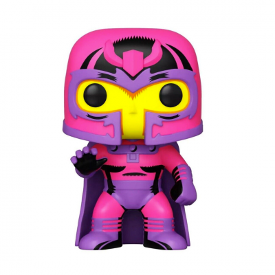 Figura colecionável Funko Pop roxa e rosa com olhos amarelos grandes