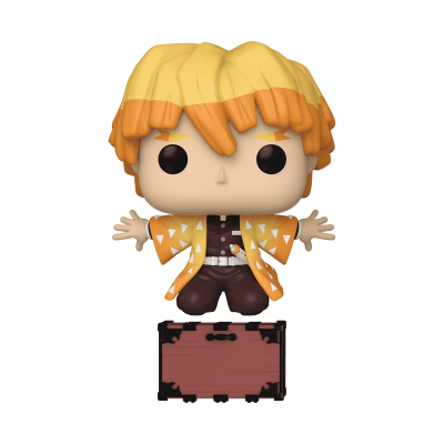 Figura Funko Pop de personagem com kimono amarelo e cabelo laranja e amarelo.