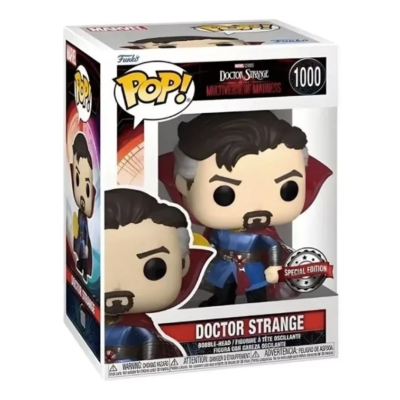 Boneco Funko Pop do Doctor Strange na caixa