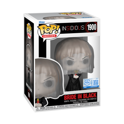 Funko Pop Bride in Black do filme Insidious na sua embalagem