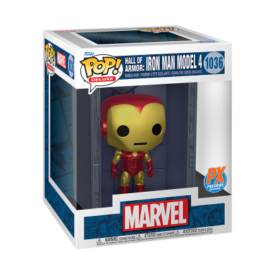 Figura Funko Pop! Deluxe Iron Man Model 4 na caixa
