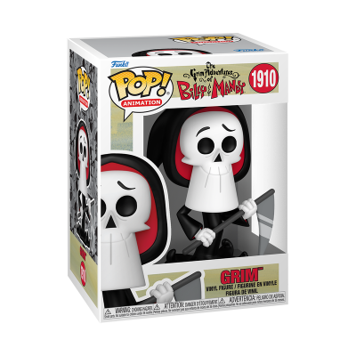 Boneco Funko POP! Grim da série The Grim Adventures of Billy & Mandy na embalagem