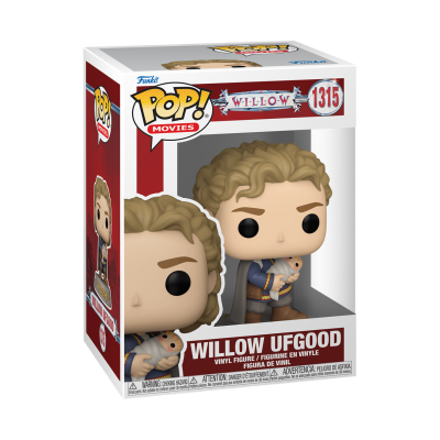 Figura Pop! Vinyl Willow Ufgood na caixa com detalhes vermelhos e brancos