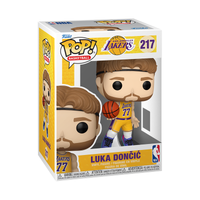 Figura Funko Pop! Luka Dončić dos Los Angeles Lakers em caixa
