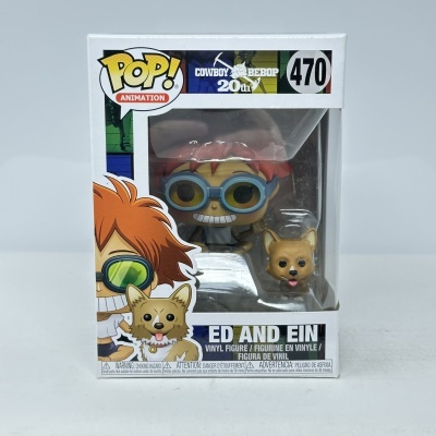 Figura Funko Pop Ed and Ein Cowboy Bebop na caixa