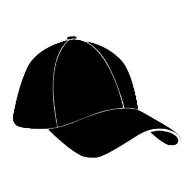 Boné preto com costuras brancas e pala curva